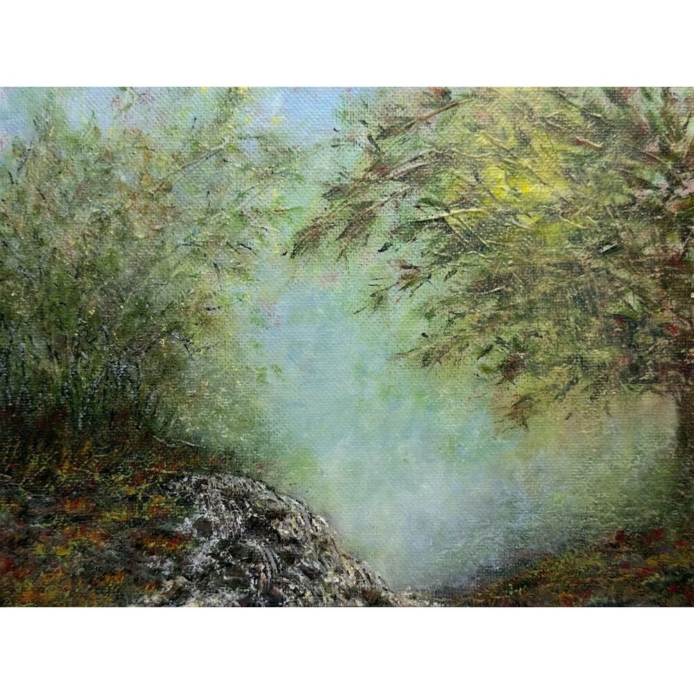 Falling Water: Stunning 6" x 8" Acrylic Landscape Nature Theme Painting